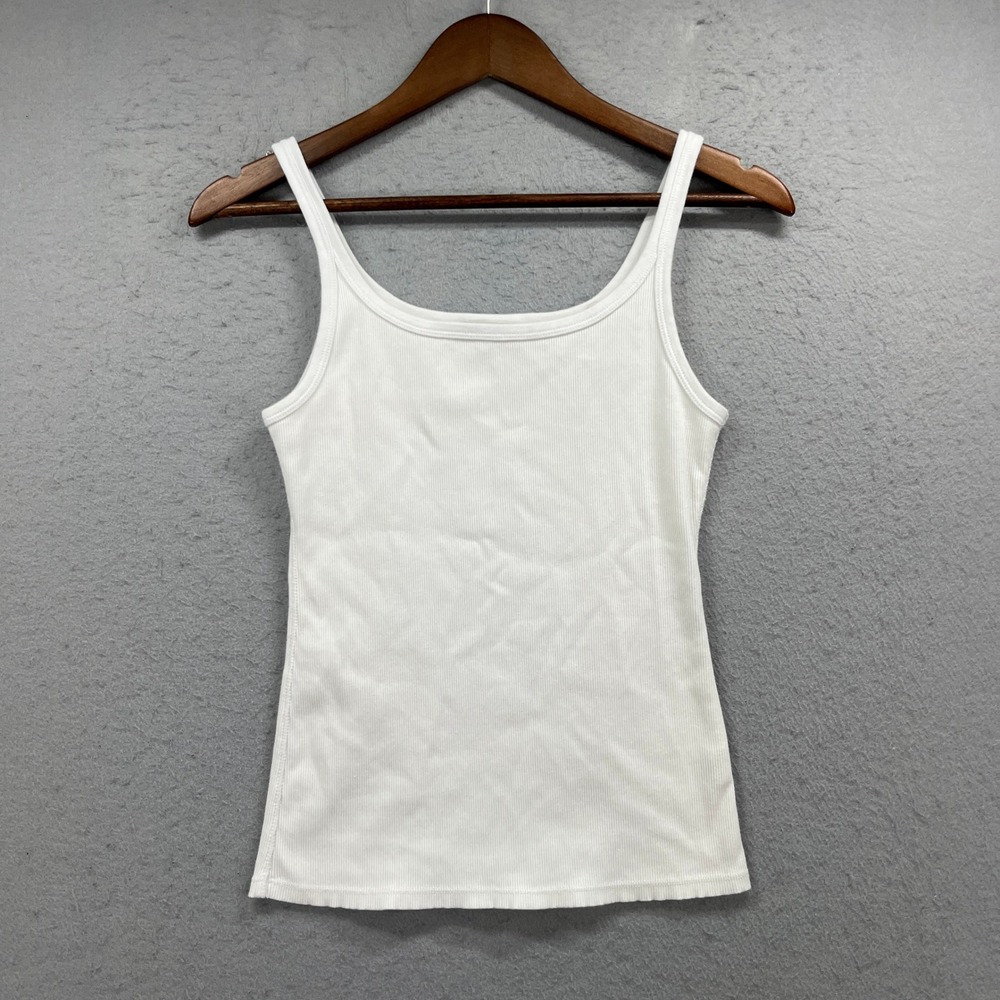 Buck Mason Tank Top Womens Medium White Ribbed Cotton Summer Preppy Minimalist